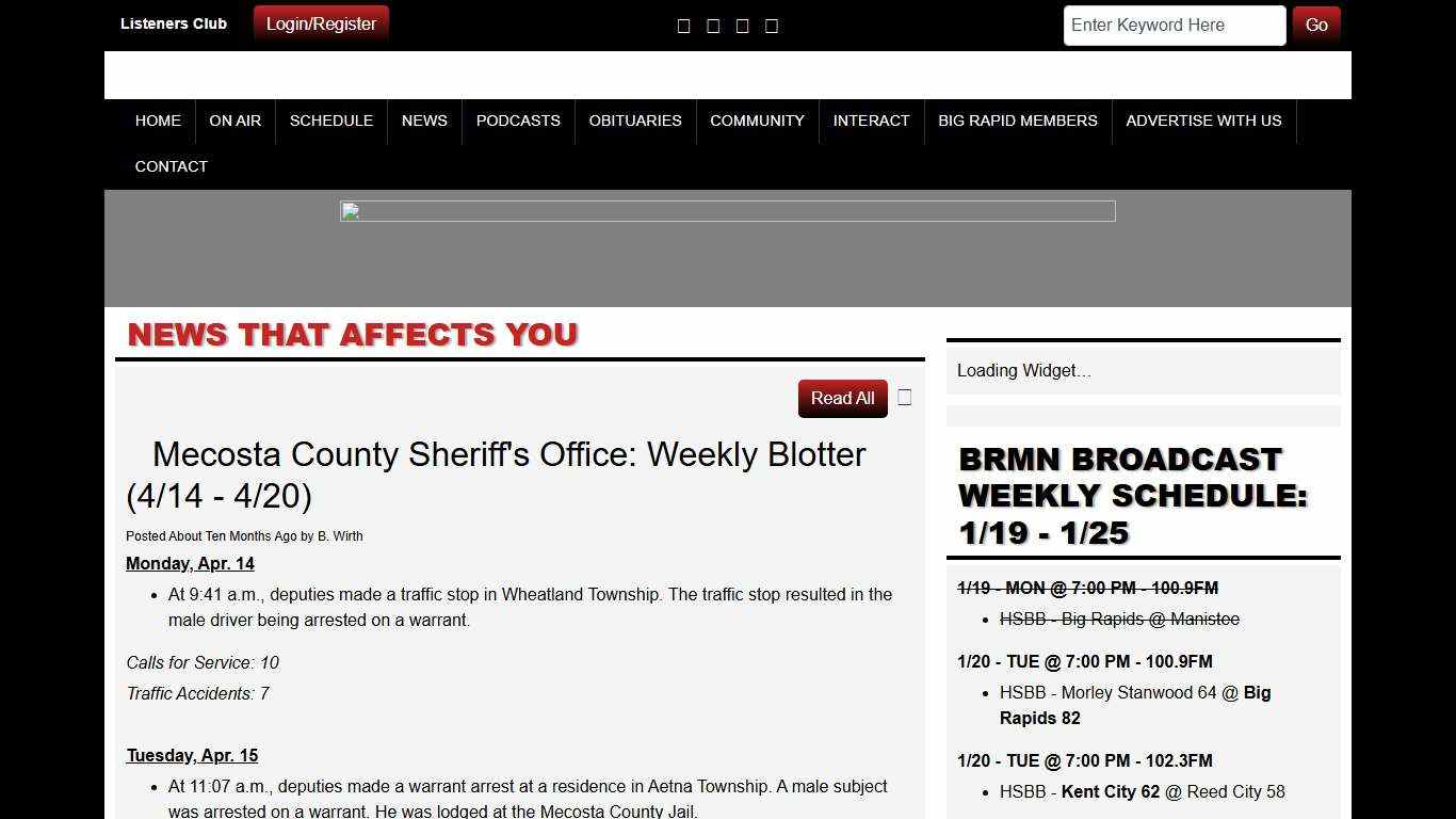 Mecosta County Sheriff's Office: Weekly Blotter (4/14 - 4/20)